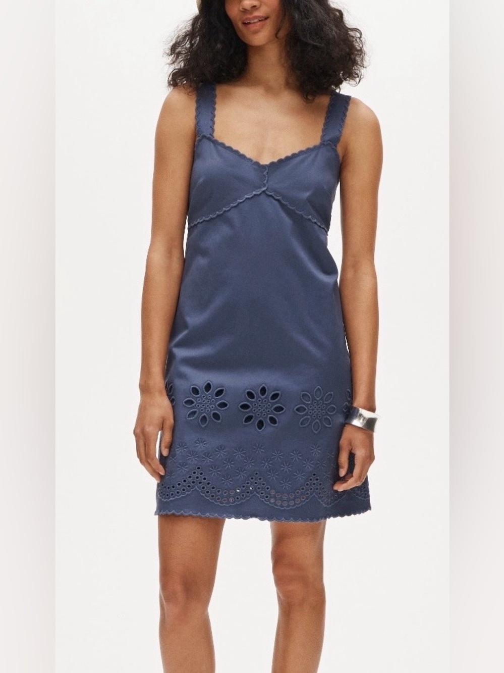 J.Crew Scallop-Trim Mini Dress NWT Washed Twill Evening Shadow 10